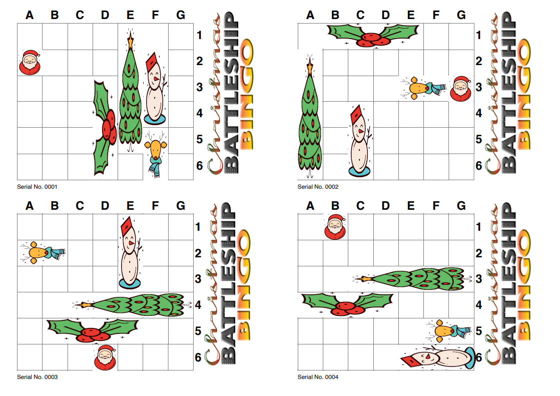 Christmas Battleship Bingo